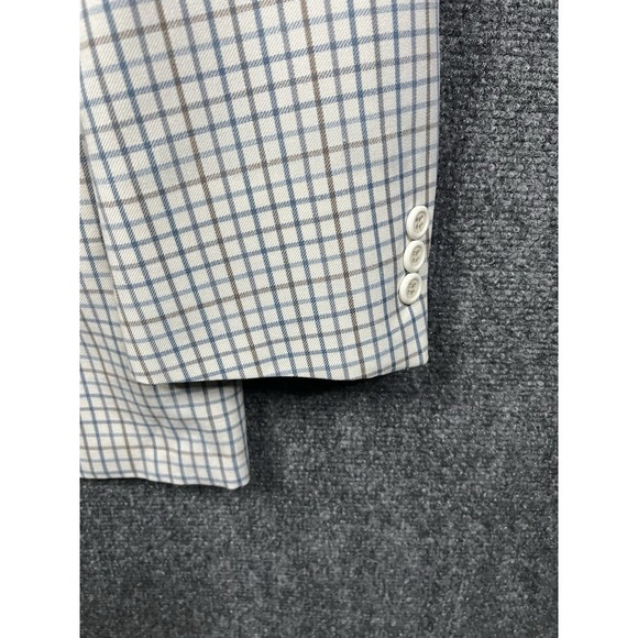 Jos A Bank Blazer Men's Ivory Check Print Sports Coat Business Casual - Picture 5 of 16